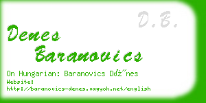 denes baranovics business card